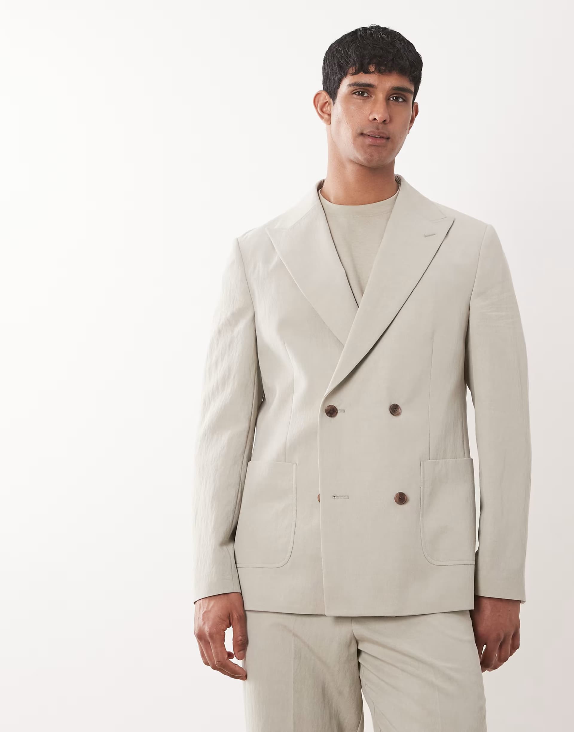 ASOS ASOS DESIGN double breasted regular suit blazer in sage green