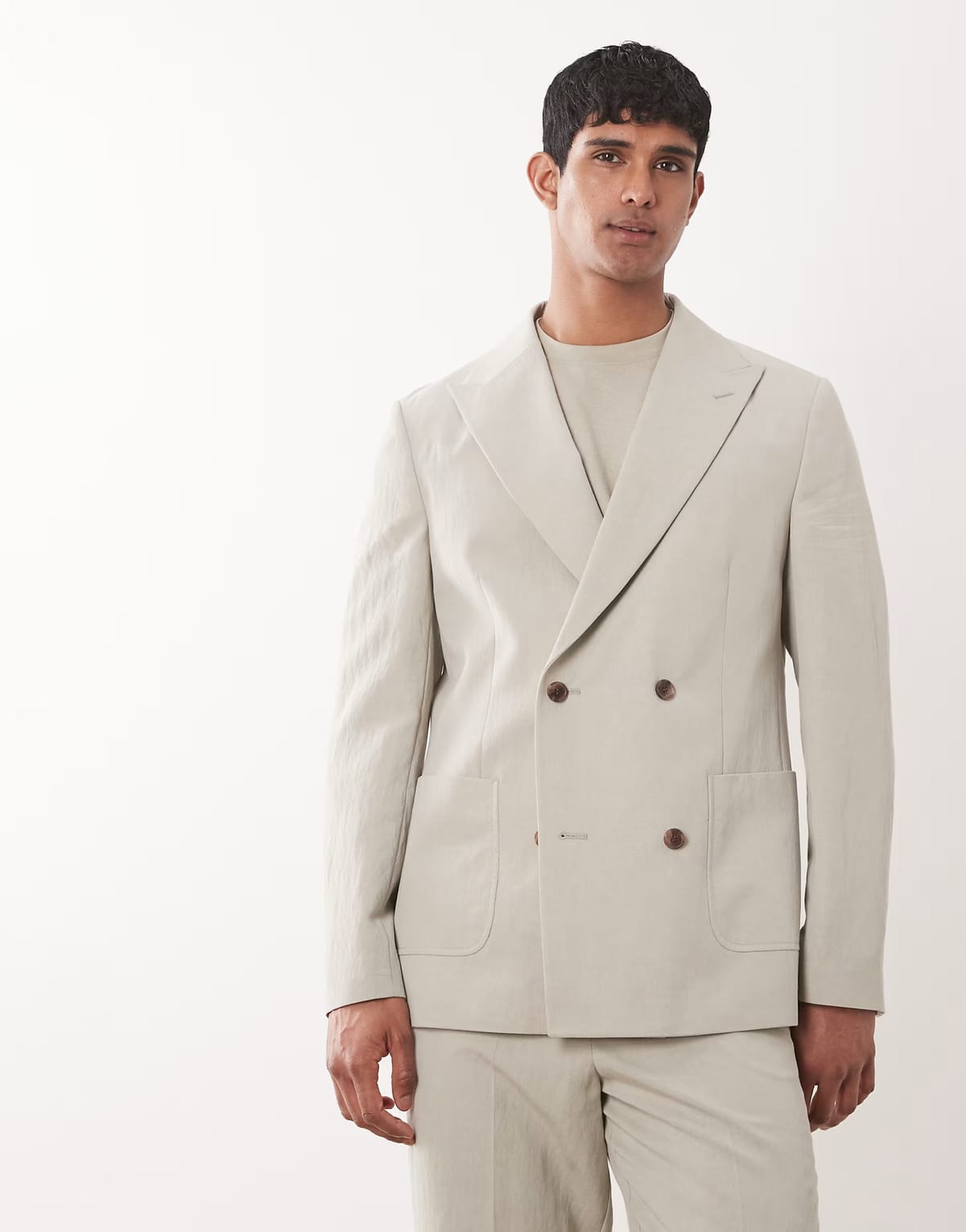 ASOS ASOS DESIGN double breasted regular suit blazer in sage green - 1