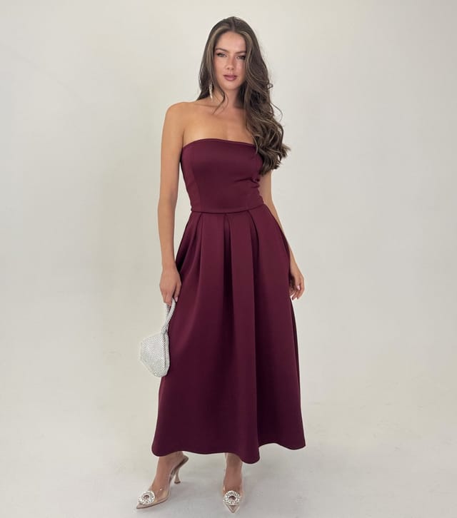 AX Paris Women's Dark Purple Strapless Midi Dress AX Paris New Look - 2