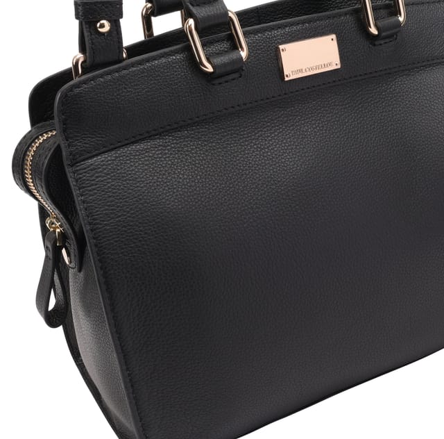 Paul Costelloe Paul Costelloe Women's Myanmar Leather Day Bag in Jet Black - 3