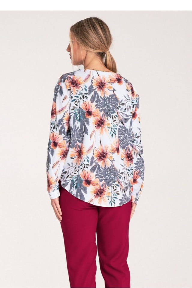 Love Lace Love Lace Women's Long Sleeve Press Stud Collarless Shirt - 3