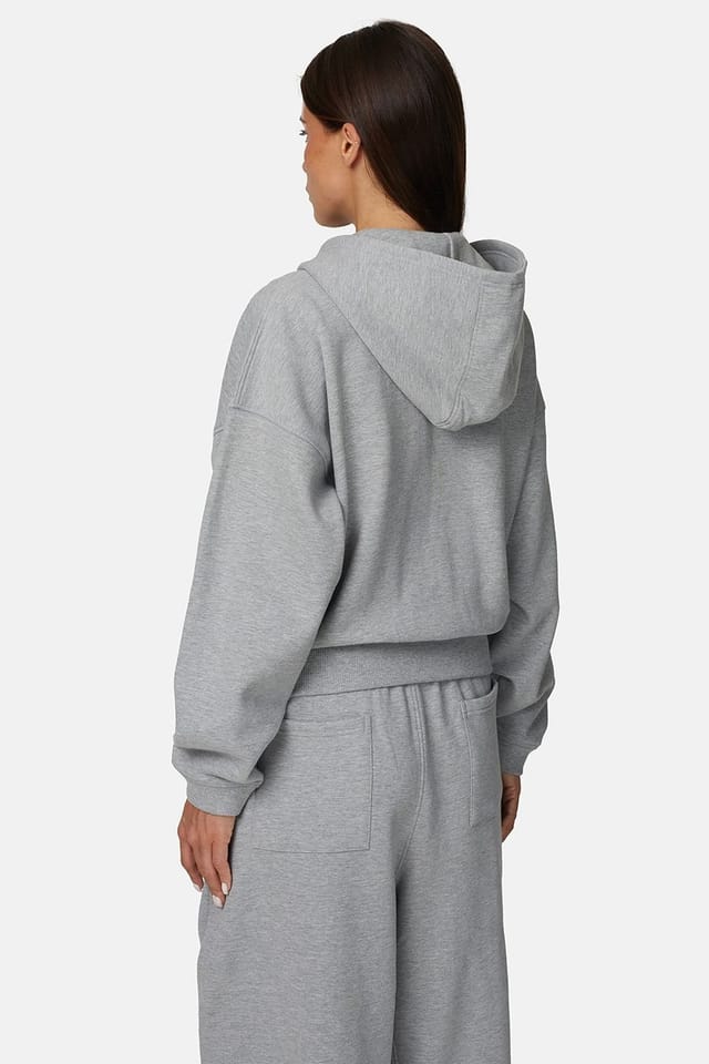 Good For Nothing Good For Nothing Women's Baggy Zip Hoodie with Embroidered Logo in Grey - 2