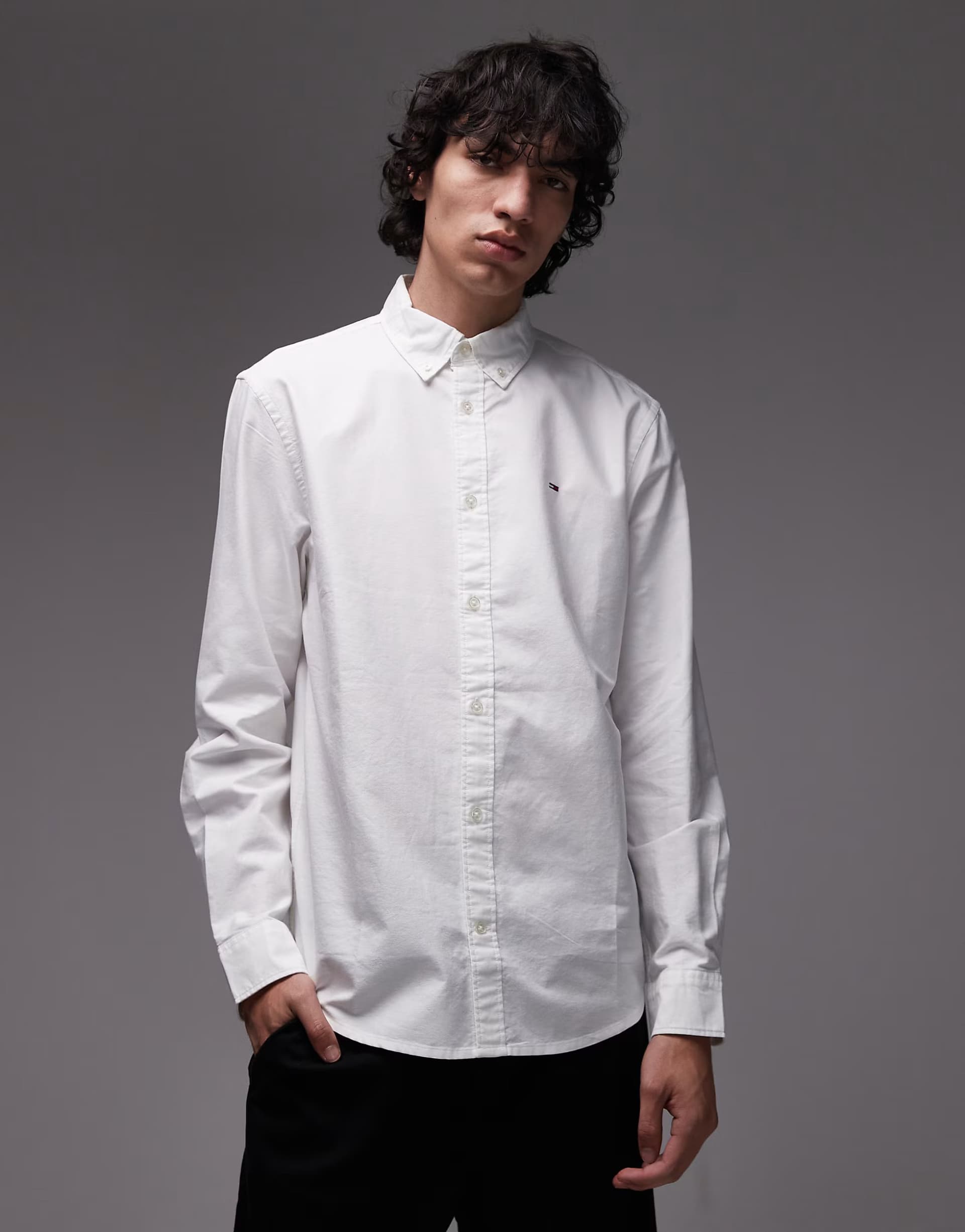ASOS Tommy Jeans regular oxford shirt in white