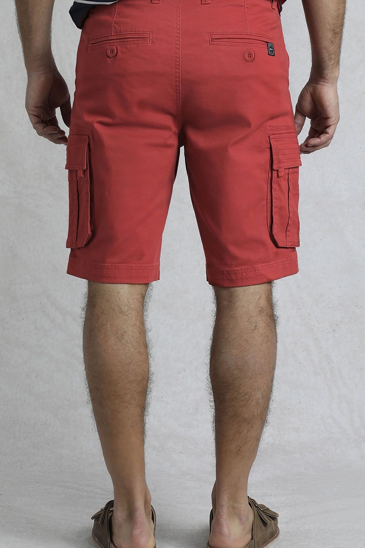 Weird Fish Weird Fish Men's Rigney Cargo Shorts in Maroon - 4