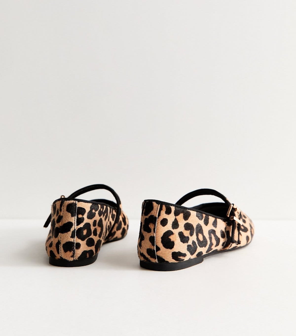 New Look Women's Premium Real Leather Stone Leopard Print Mary Jane Flats New Look - 4