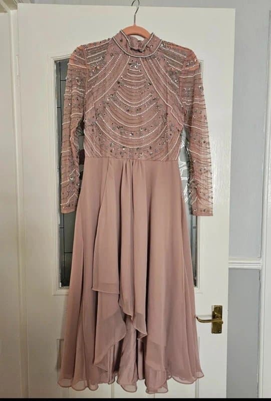 ASOS Asos BNWT Mink Embellished Midi Dress Size M