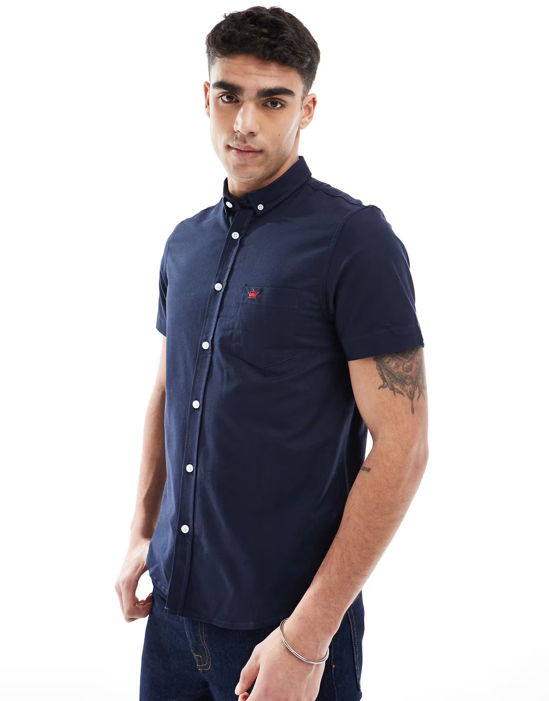 ASOS ASOS Brave Soul Navy Cotton Oxford Shirt