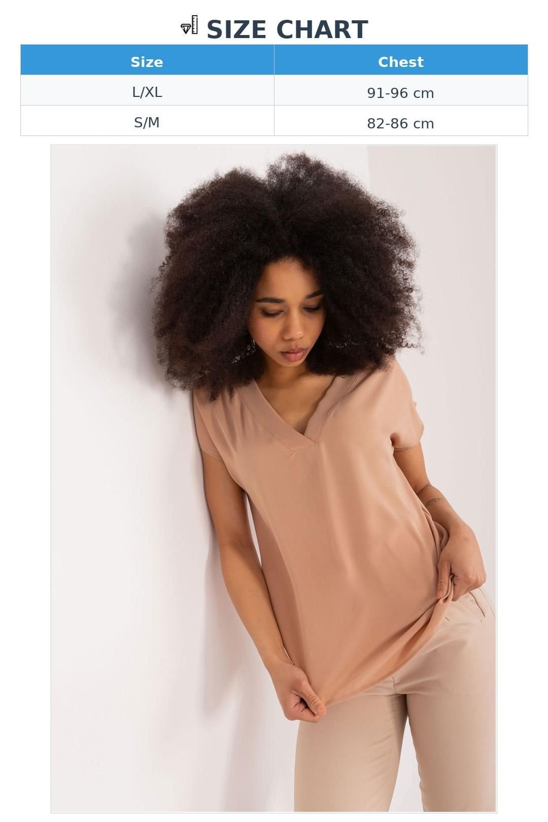 Love Lace Love Lace Women's Casual Polyester Blouse with Heart Neckline Style 194833 in Camel - 4