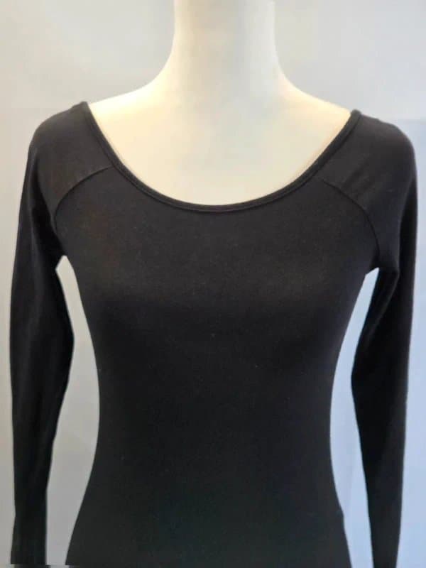 Warehouse Warehouse Definitives Black Bodycon Mini Dress UK 12 Long sleeve scoop Back