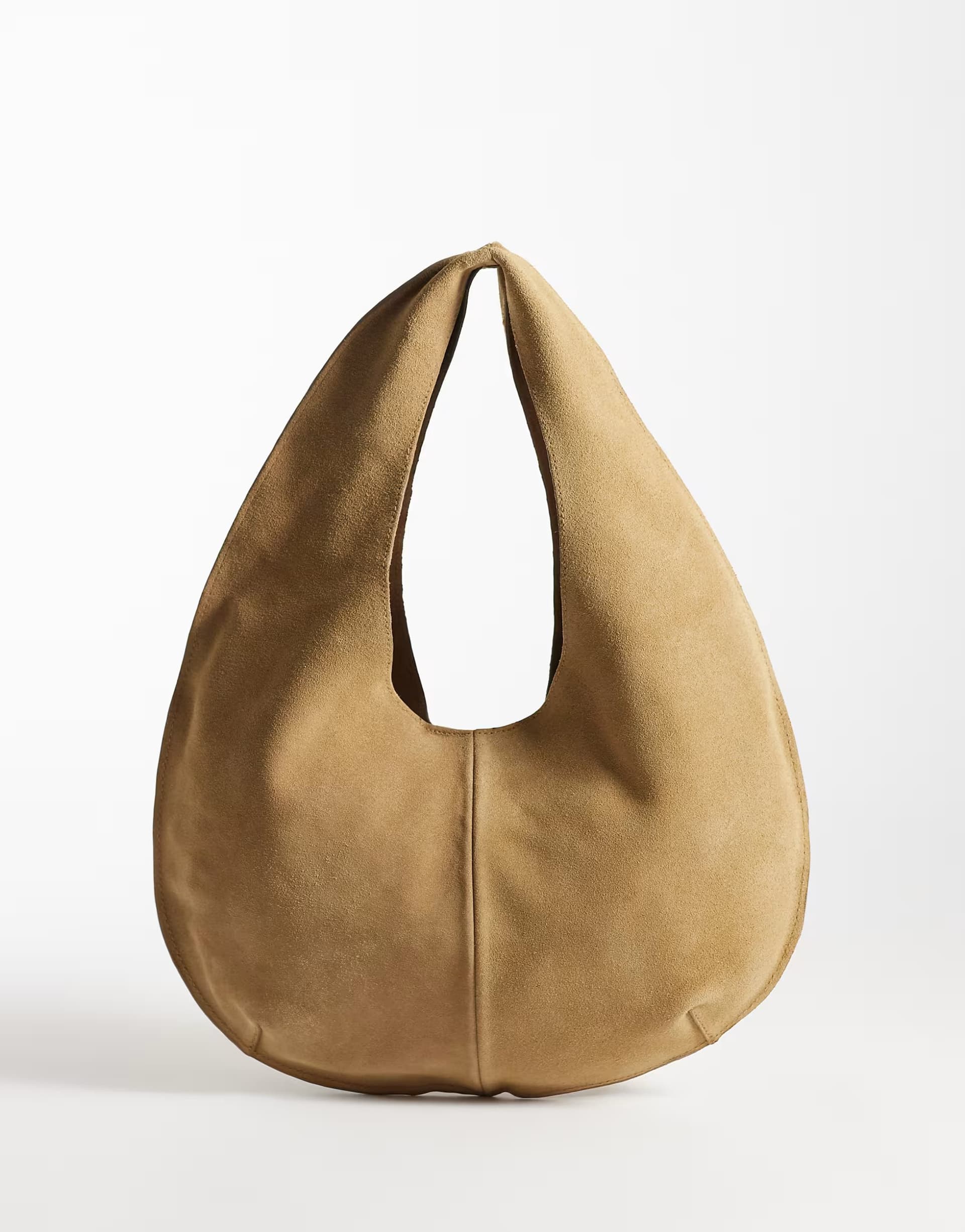 ASOS Mango 100% suede sack shoulder bag in tan