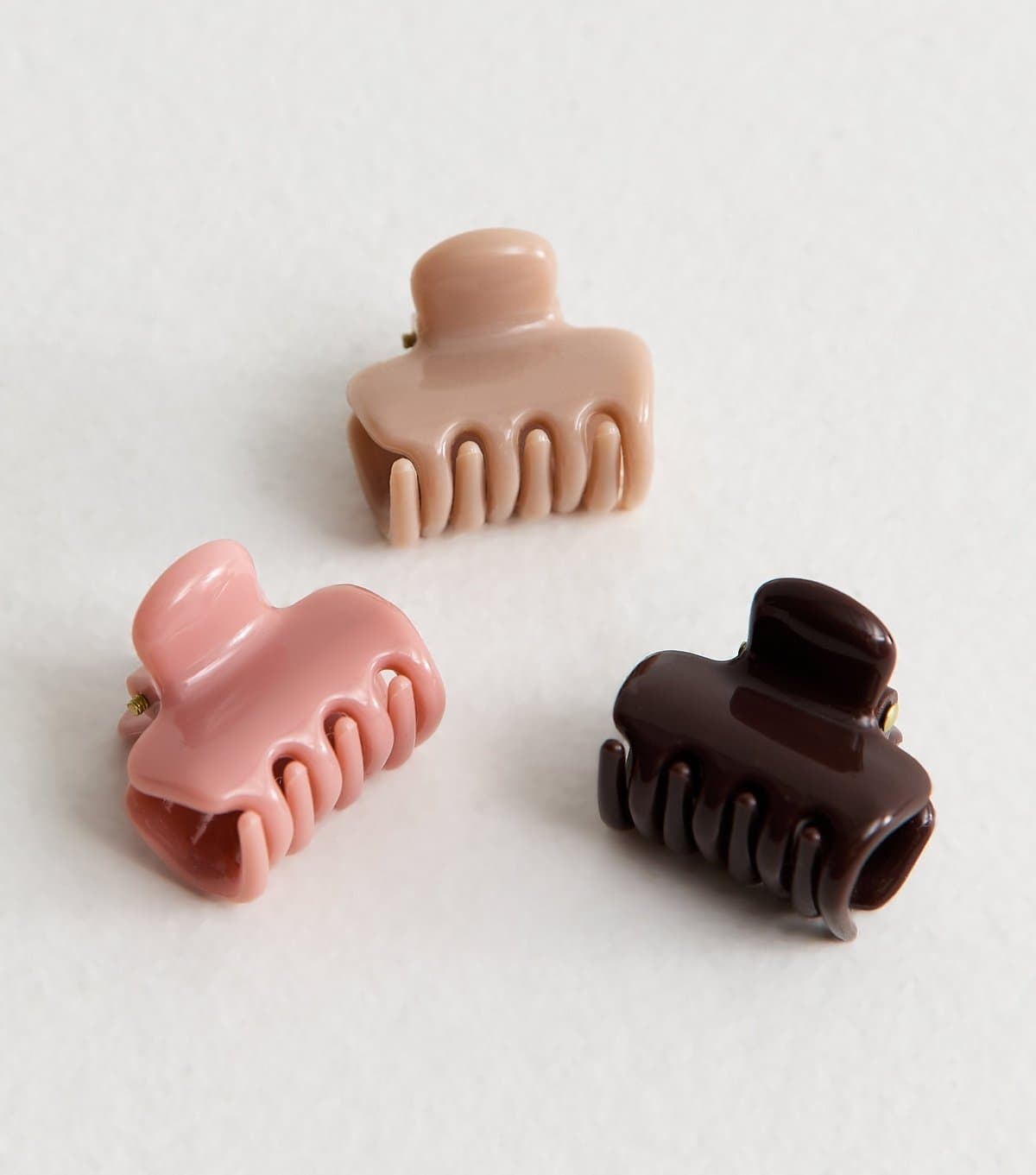 New Look Pack Of 3 Multi Colour Shiny Hair Claw Clip New Look