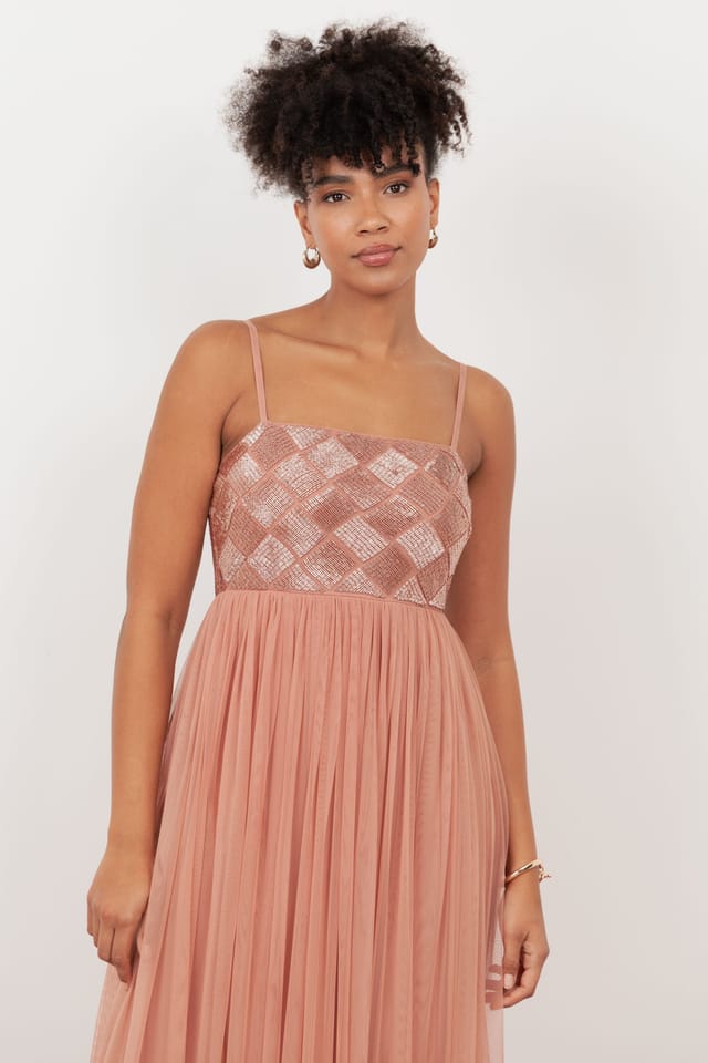 Maya Deluxe Maya Deluxe Women's Embellished Cami Maxi Dress in Pink - 3