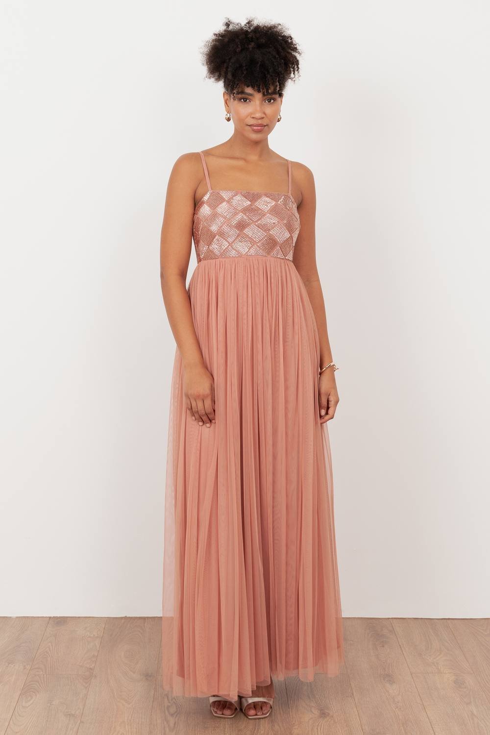 Maya Deluxe Maya Deluxe Women's Embellished Cami Maxi Dress in Pink - 4