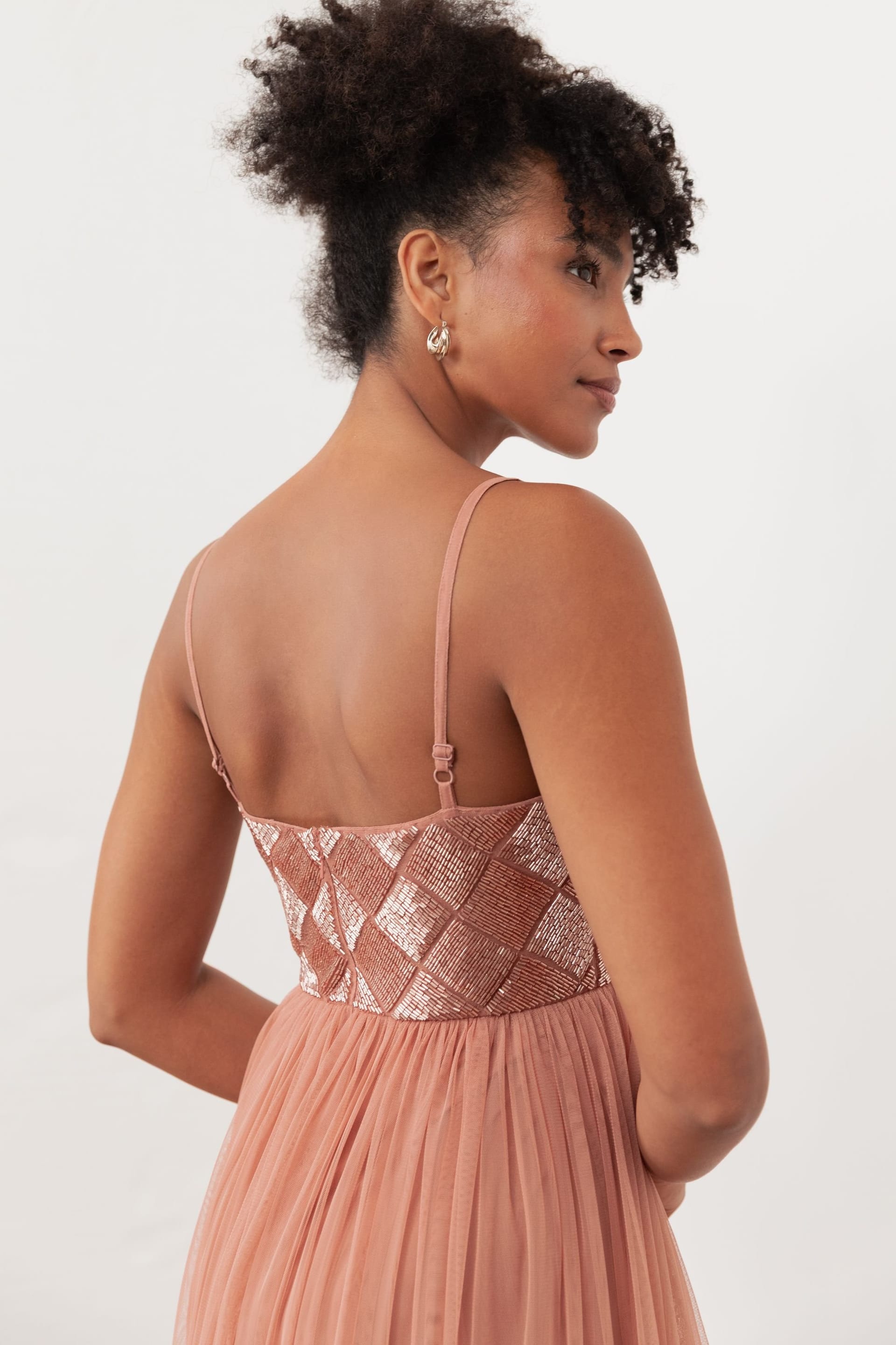Maya Deluxe Maya Deluxe Women's Embellished Cami Maxi Dress in Pink - 4