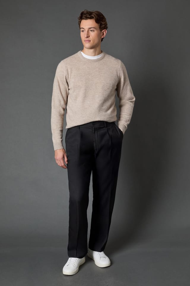 Burton Burton Men's Black Pleat Front Wide Leg Smart Trousers - 2