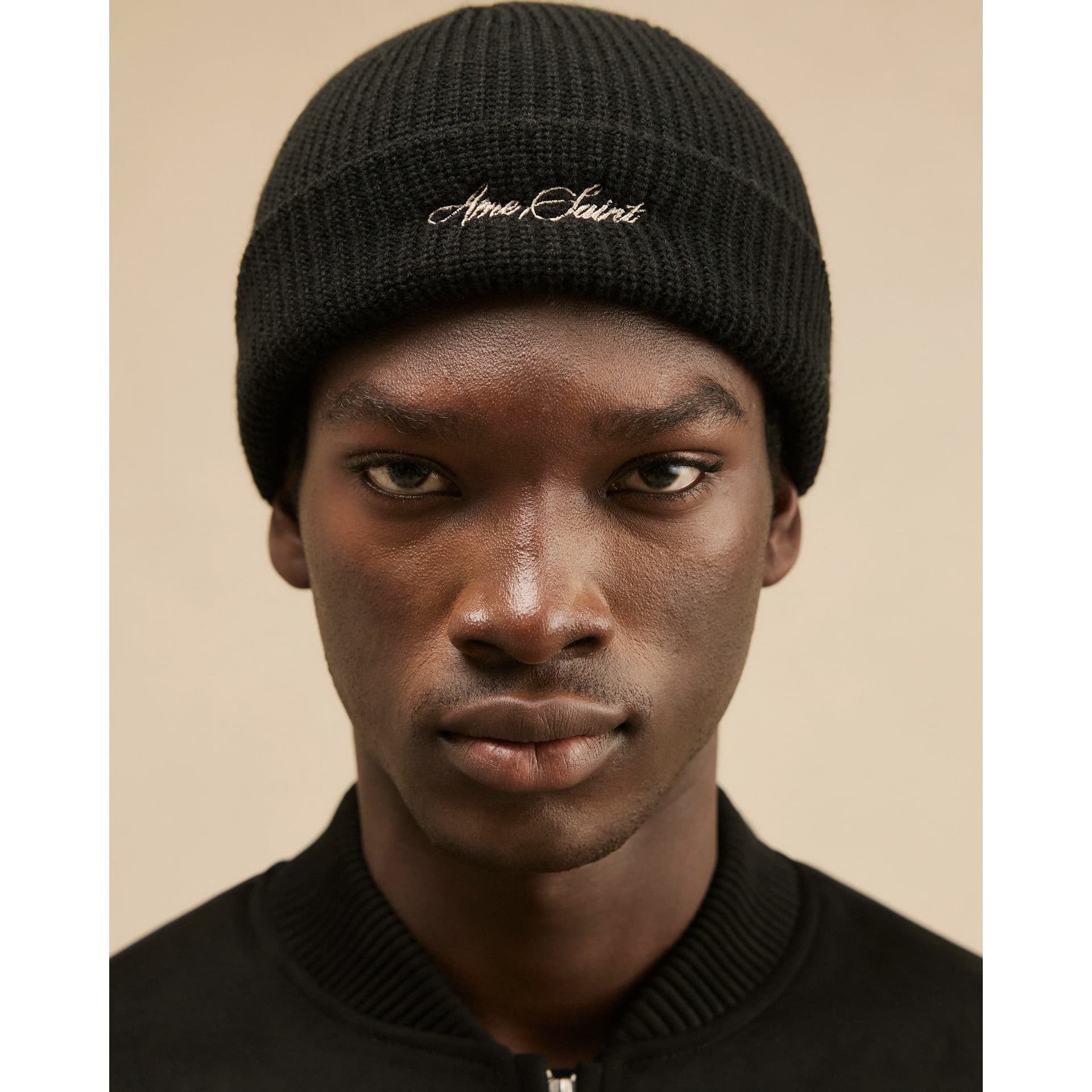 River Island Mens River Island Black Ame Saint Docker Beanie