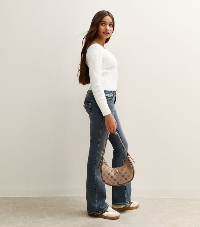 New Look Girls' Blue Faded Low Rise Flared Jeans New Look - 3