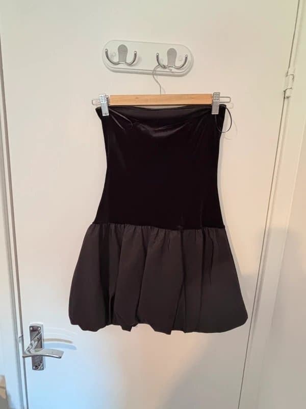 Bershka Black Bershka Puffball Little Black Dress