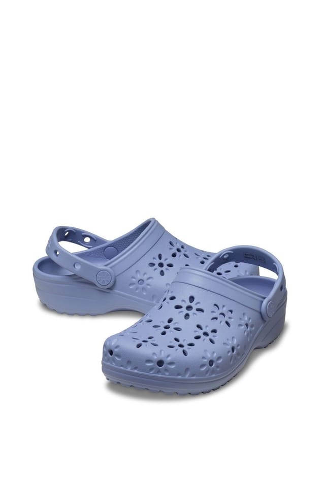 Crocs Crocs Women's Classic Floral Cut Out Clog in Pale Blue - 3