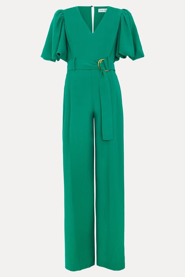 Phase Eight Phase Eight Women's Margot V-Neck Puff Jumpsuit in Emerald - 2