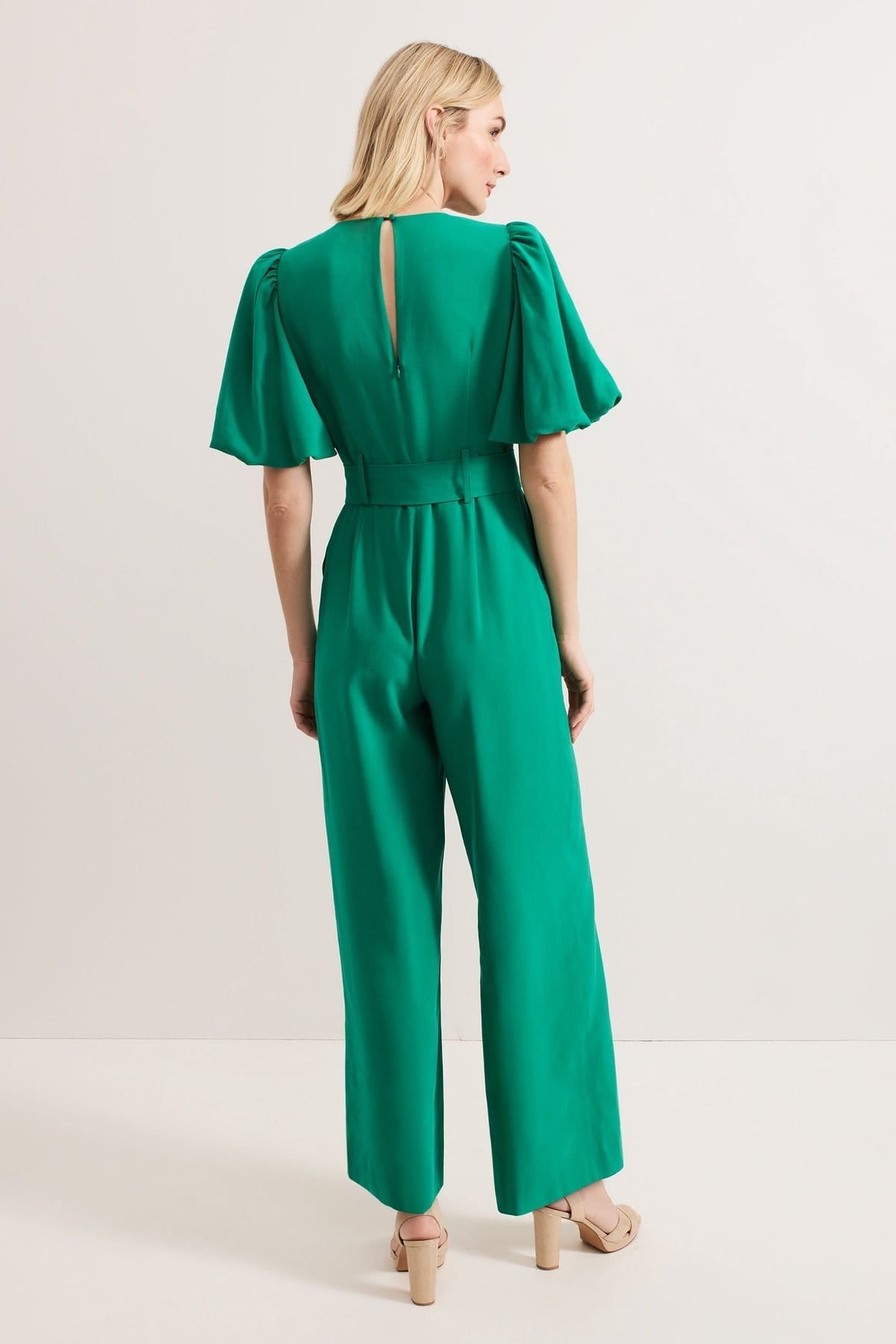Phase Eight Phase Eight Women's Margot V-Neck Puff Jumpsuit in Emerald - 4