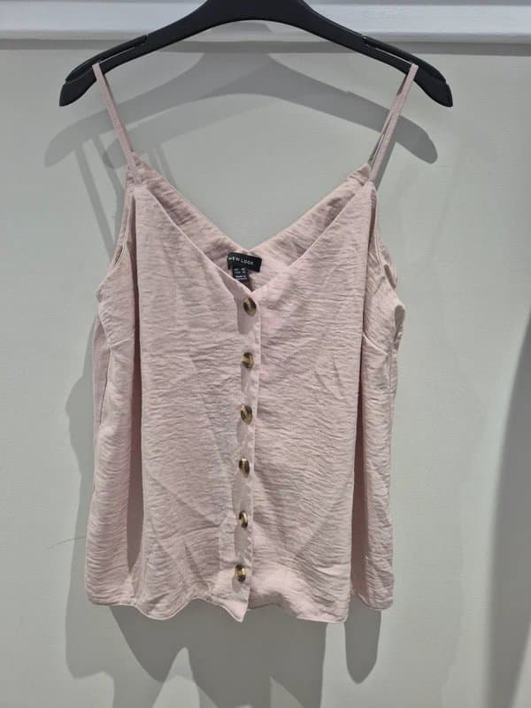 New Look New Look light pink button cami top