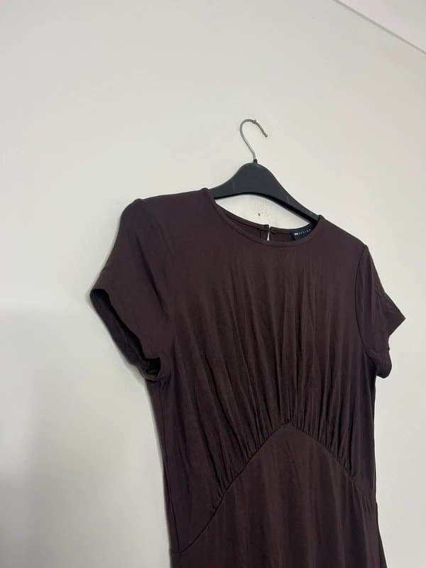 ASOS ASOS Brown Ruched Front Maxi Dress  Size 10