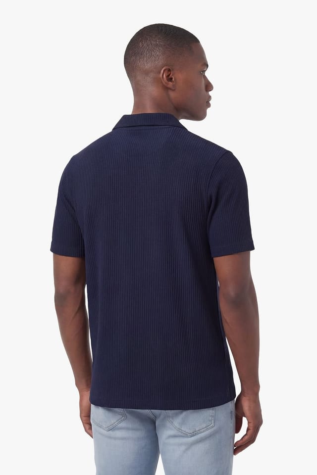 Luke 1977 Luke 1977 Men's Gwithian Textured Shirt in Dark Navy - 2