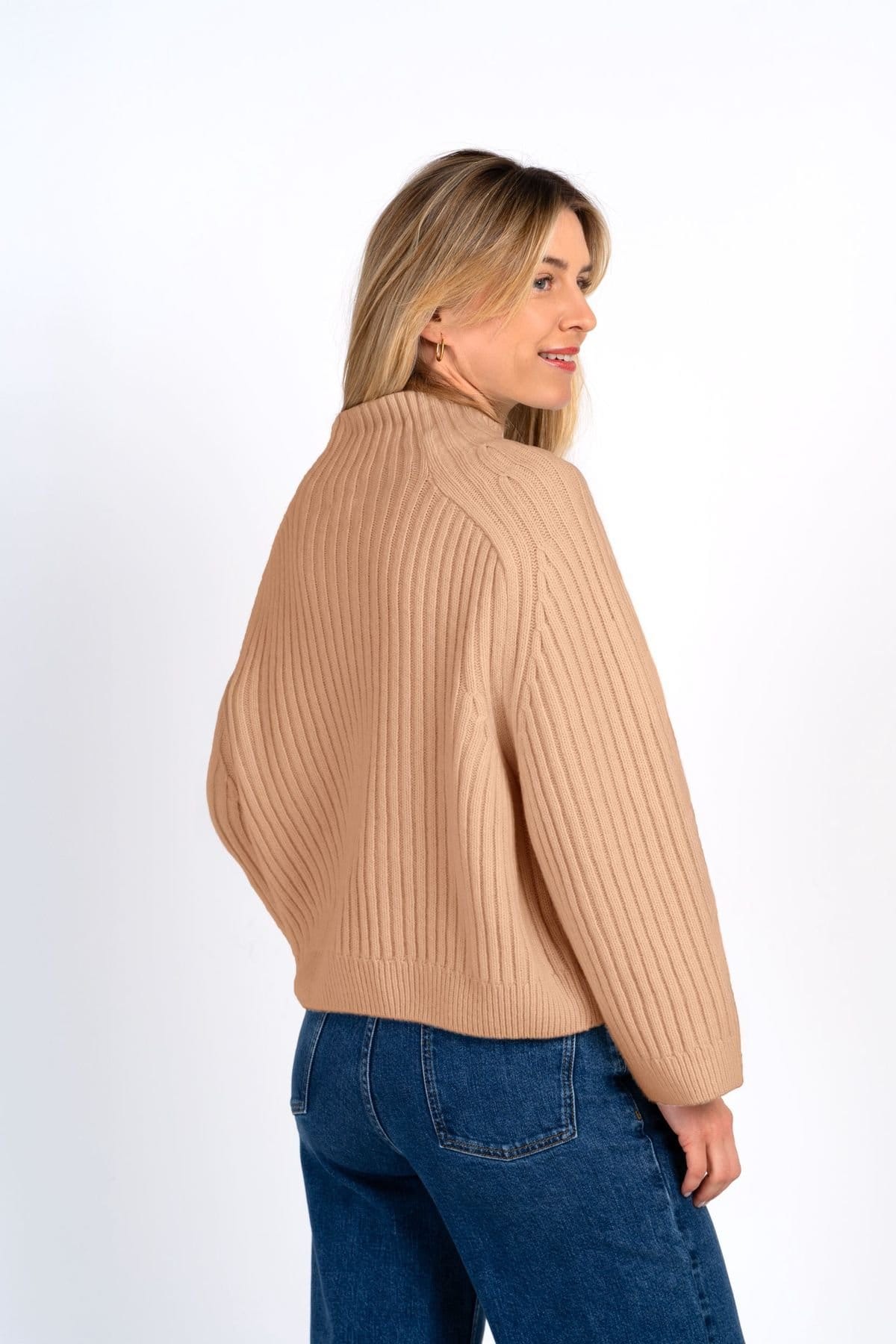 Kettlewell Kettlewell Women's Maeve Rib Knit Sweater in Light Beige - 4