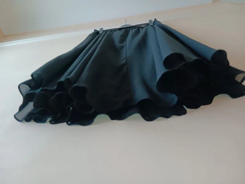 Sensations Fully Lined Black Sheer Skirt Dance Flamenco inspired Swishy Skirt