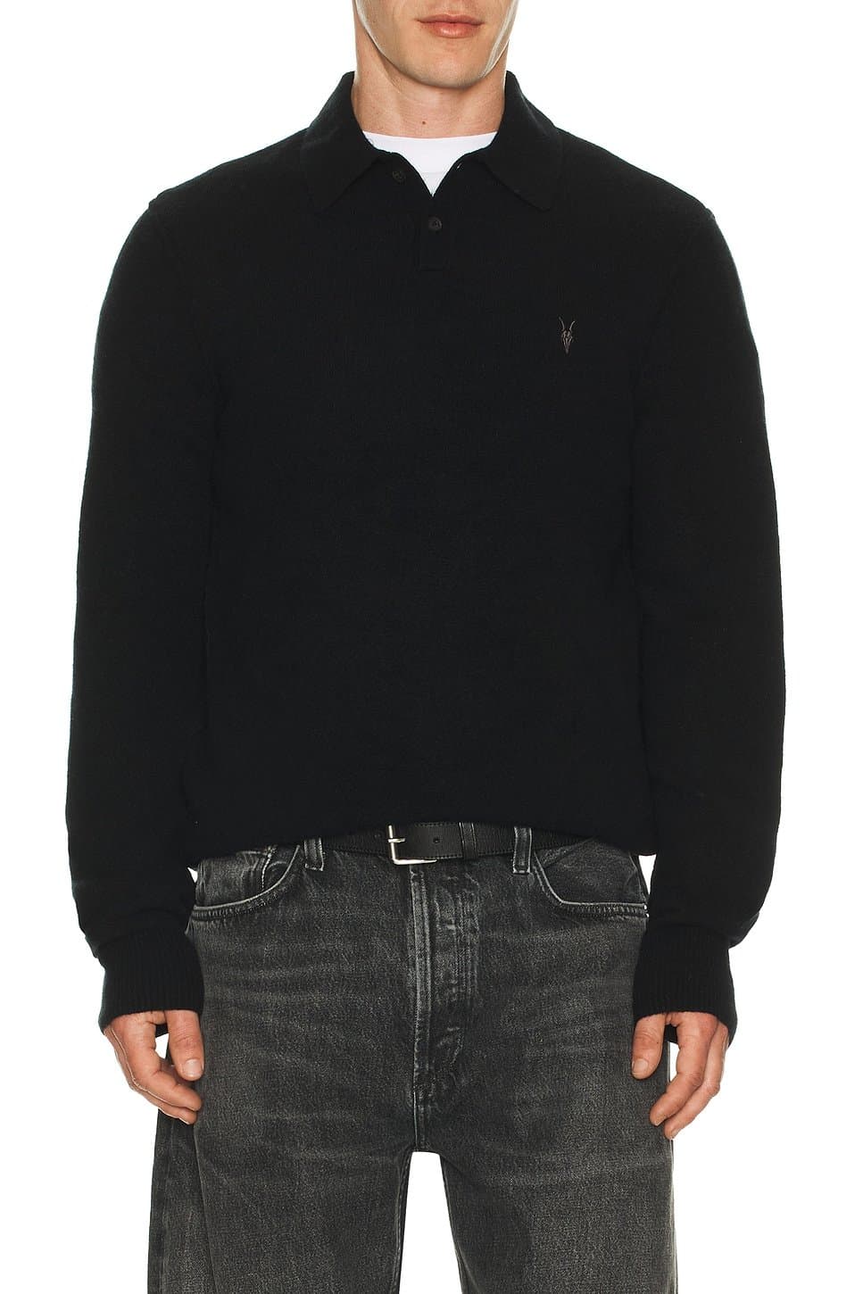 revolve Revolve Statten Long Sleeve Polo in Black