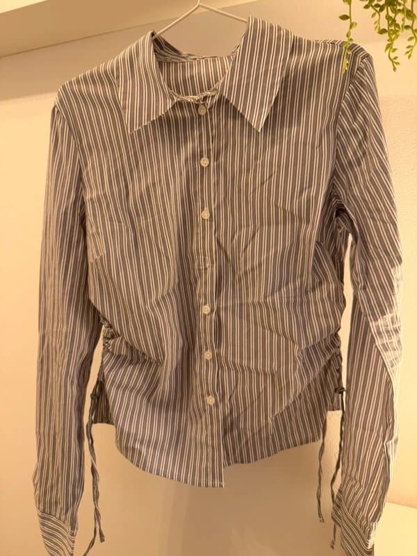 Bershka bershka striped ruched shirt