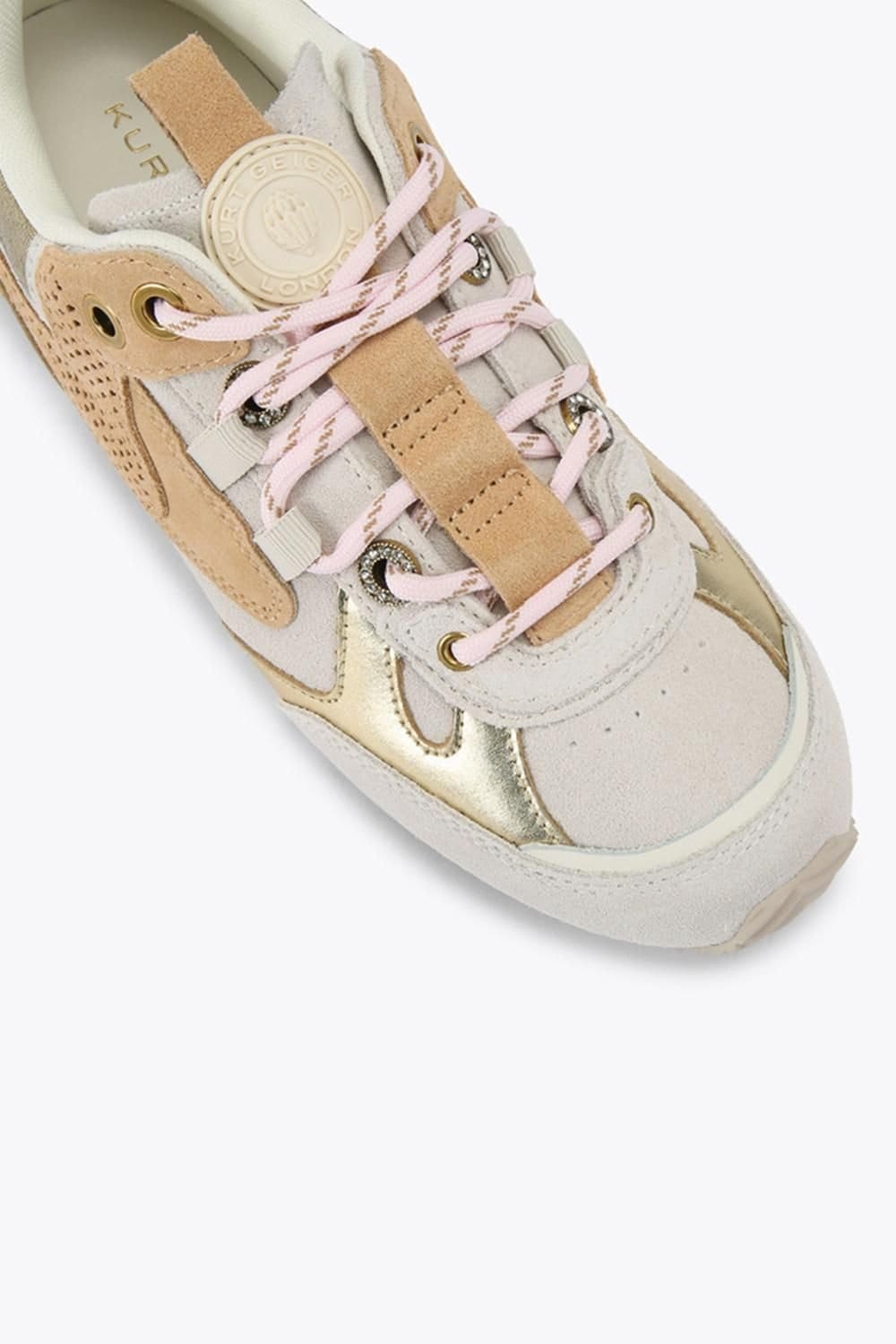 Kurt Geiger London Kurt Geiger London Women's 'Kurt Slim Runner' Suede Leather Trainers in White - 4