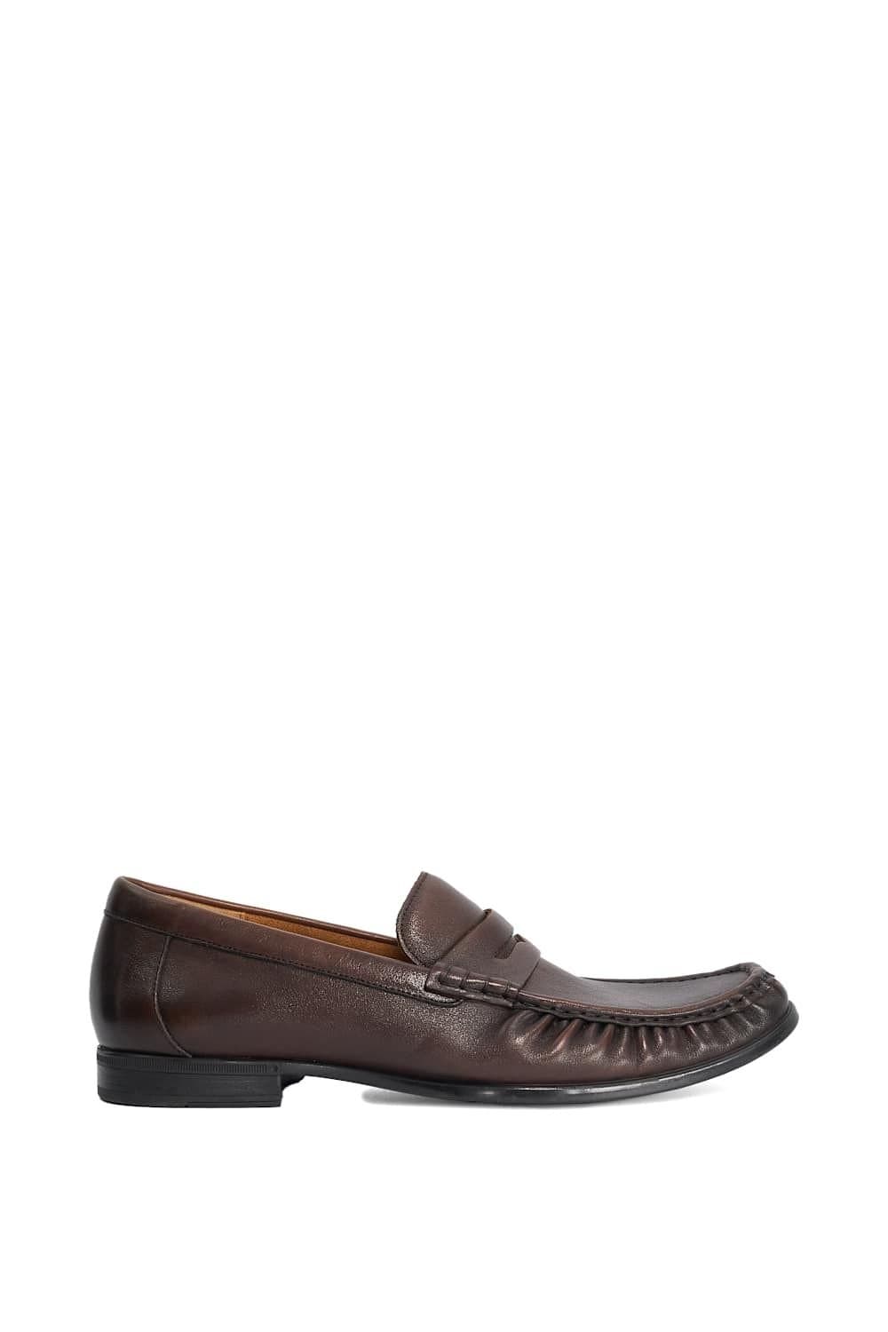 Dune London Dune London Men's Wide Fit 'Sammi' Leather Loafers in Brown