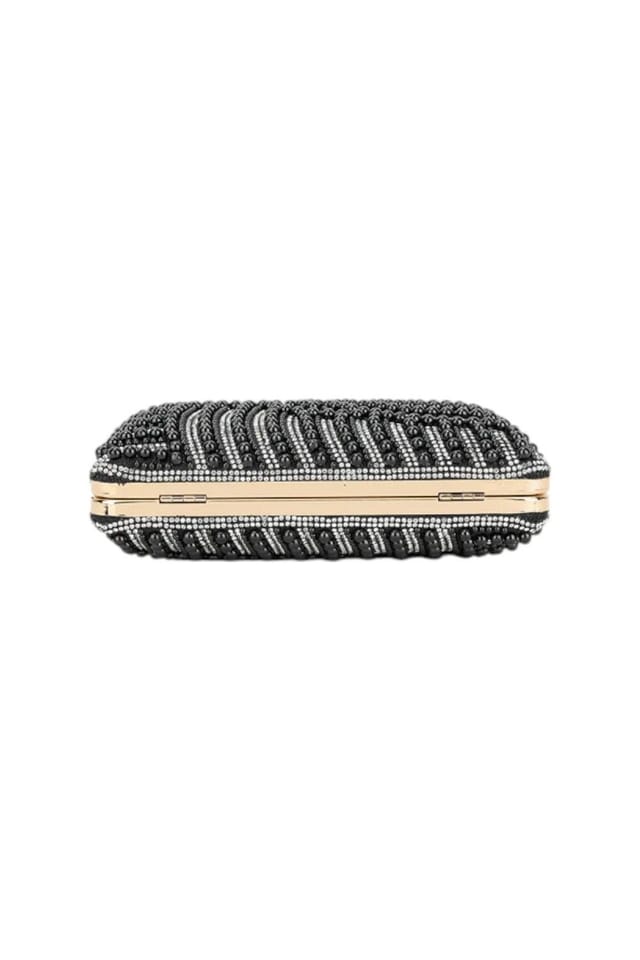 D2C D2C Women's Pearl Embellished Clutch Bag in Black - 3