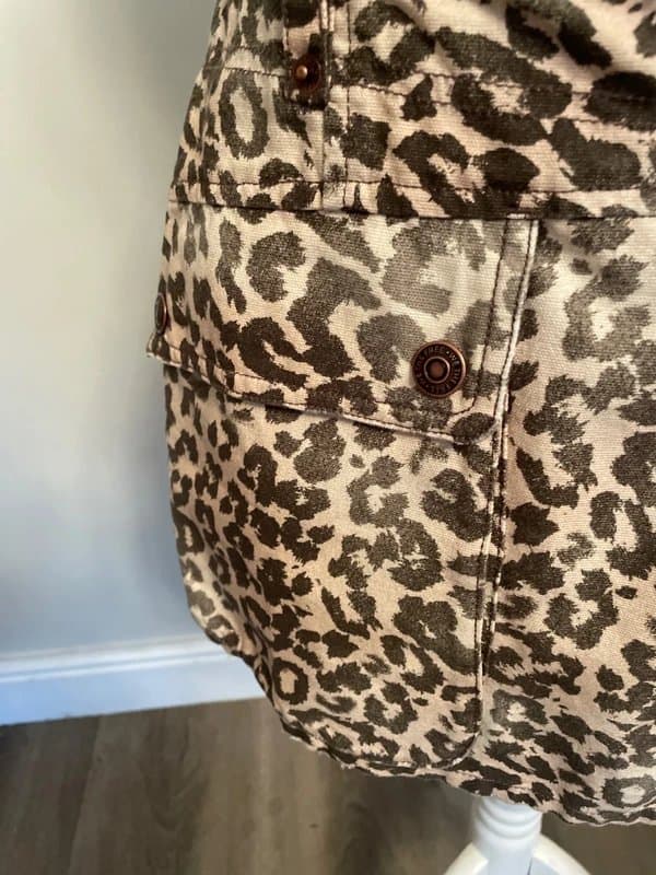Free People Free  people leopard denim mini skirt size 14