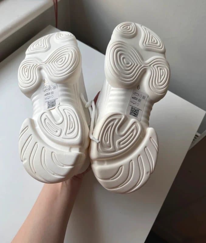 ASOS ASOS White Mesh & Faux Leather Chunky Trainers, Chunky Sole, Womens Sneakers, Size 6