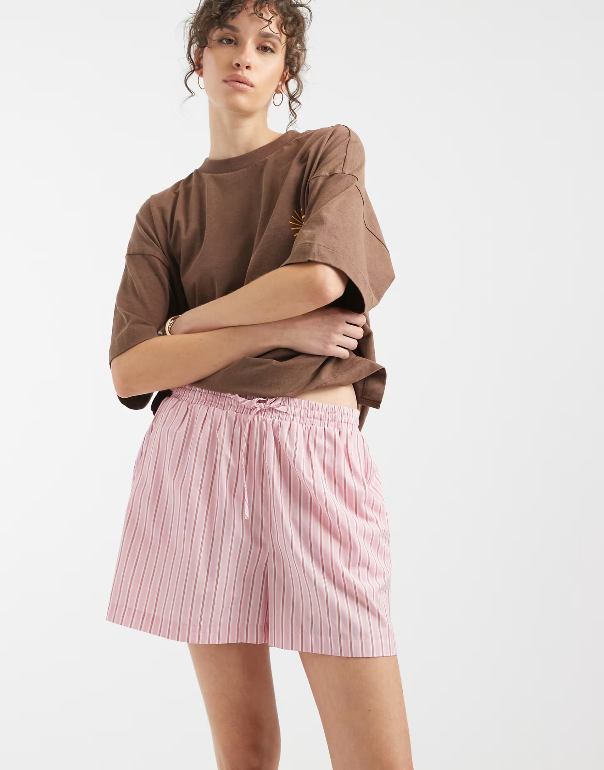 ASOS ASOS Pink Striped Pull-On Shorts