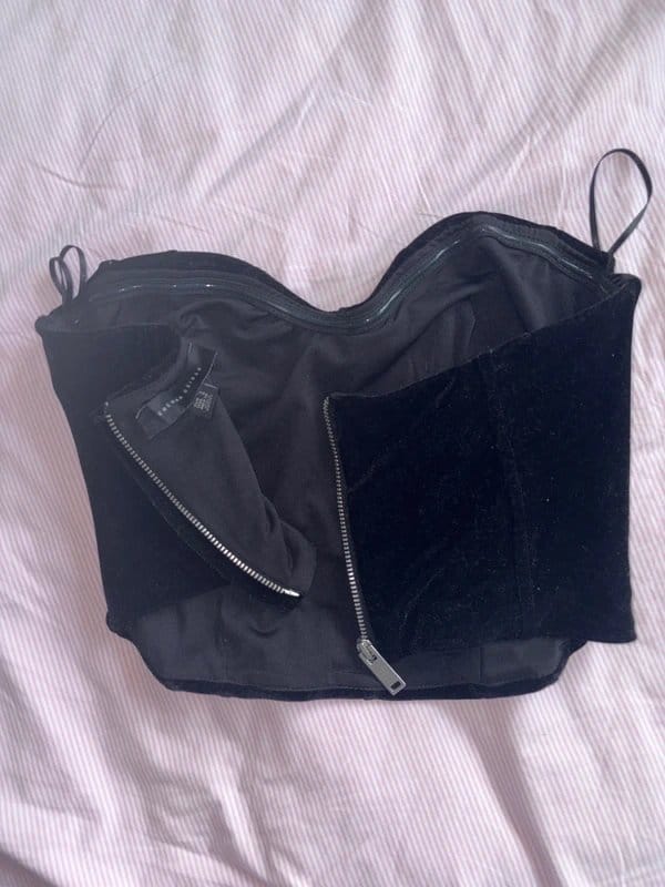 Bershka Black Velvet Corset