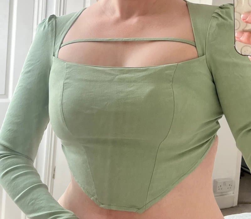 ASOS ASOS green corset crop top