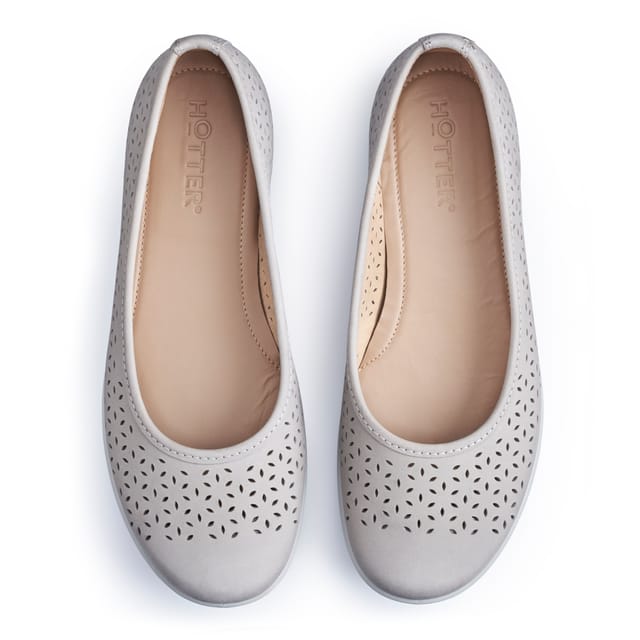 Hotter Hotter Women's Extra Wide 'Livvy II' Ballet Pumps in Mid Grey - 3