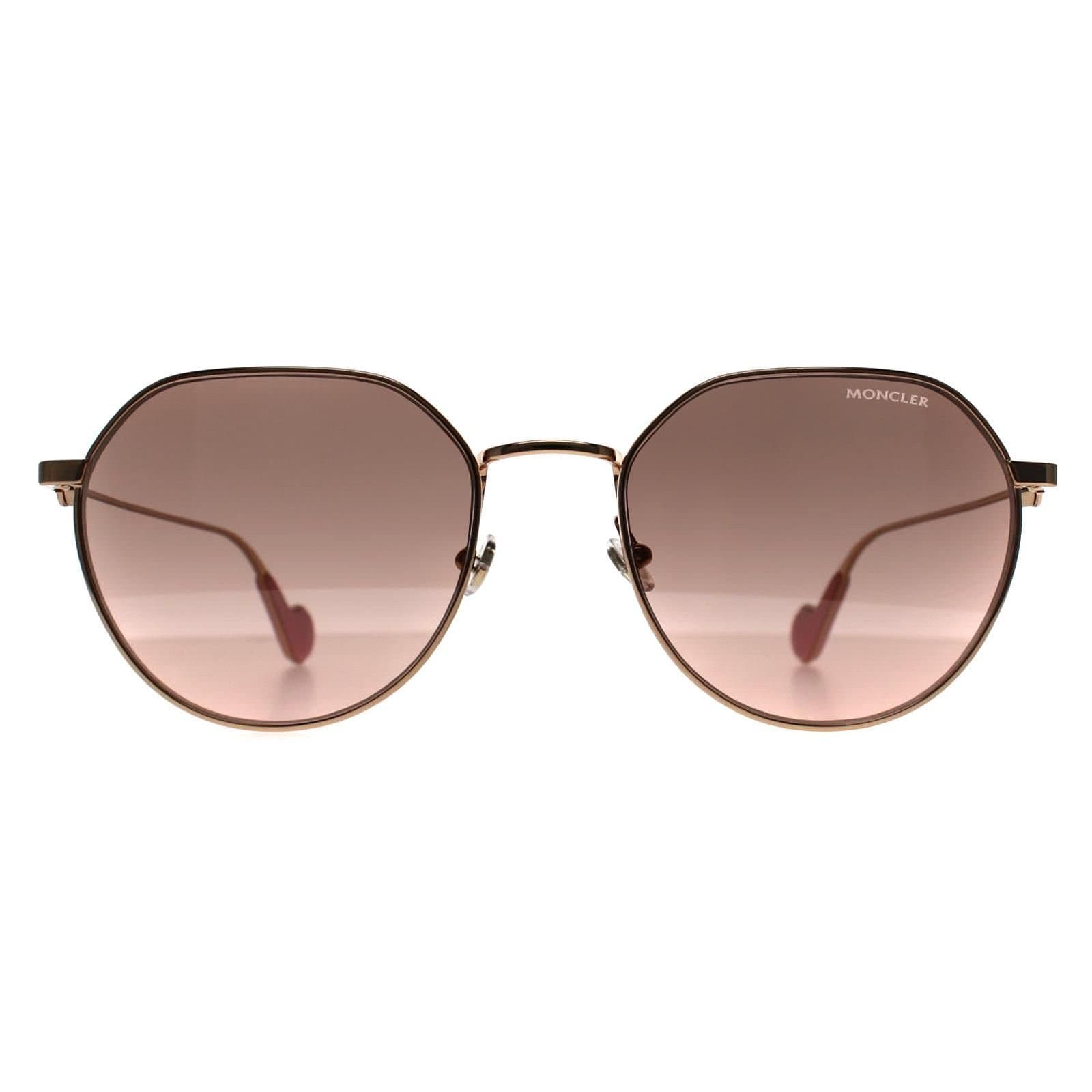 Moncler Moncler Women's Round Shiny Rose Gold Pink Brown ML0156-K