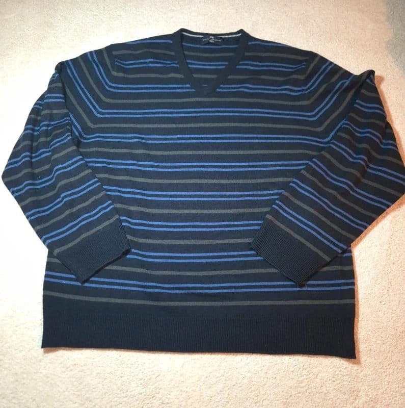 Blue Harbour mens marks and spencer m&s blue harbour striped v neck jumper size xl extra large cotton - 1
