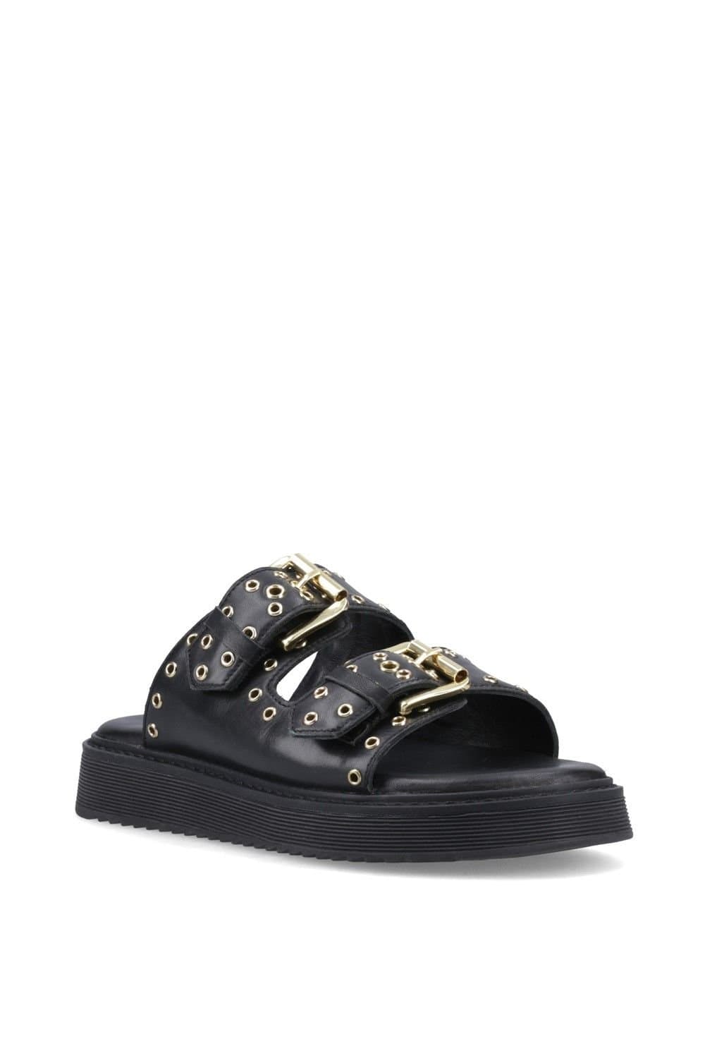 Hush Puppies Hush Puppies Black Leather Mule Sandal