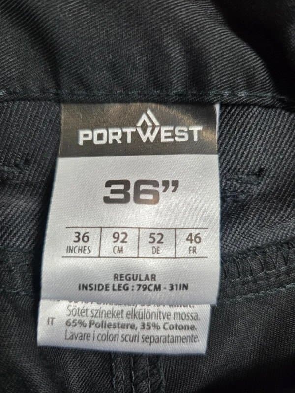 PORTWEST Portwest CD883 WX2 Stretch panel Holster pocket work pants trousers size 36/31