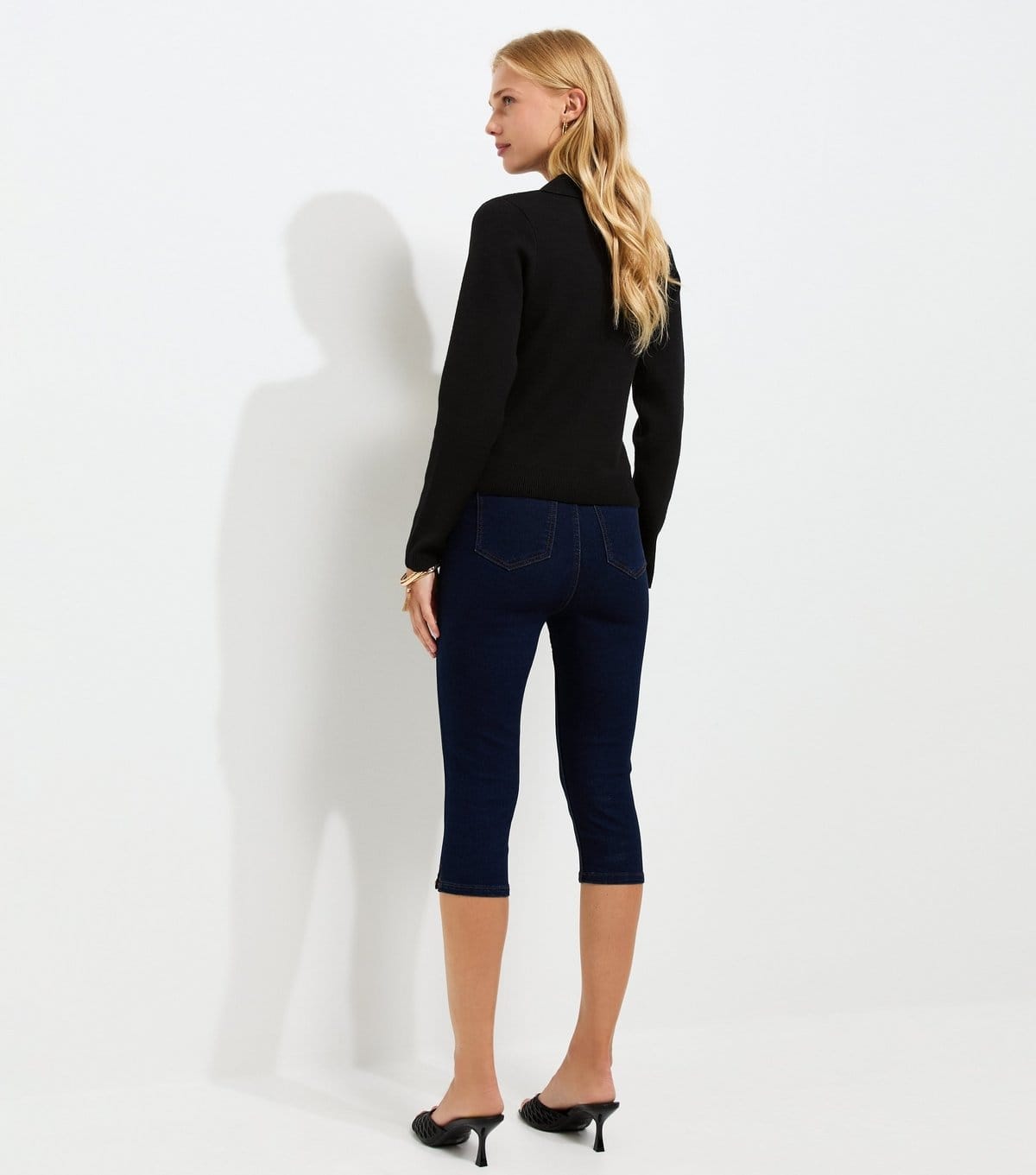New Look Women's Black Compact Knit Collared Cardigan New Look - 4
