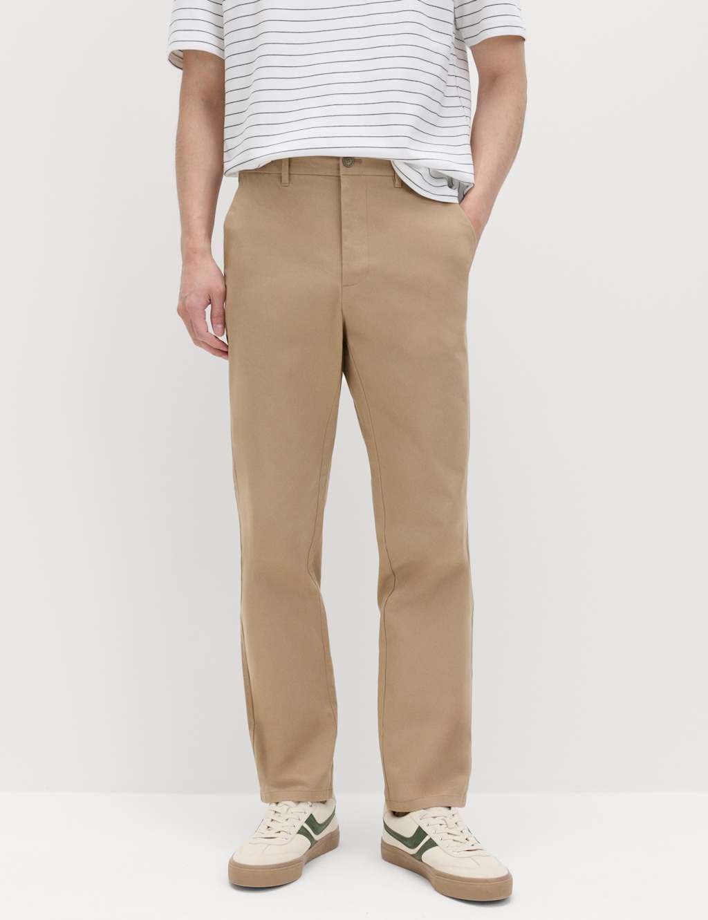 Marks & Spencer M&S Regular Fit Elasticated Waist Chinos Fawn