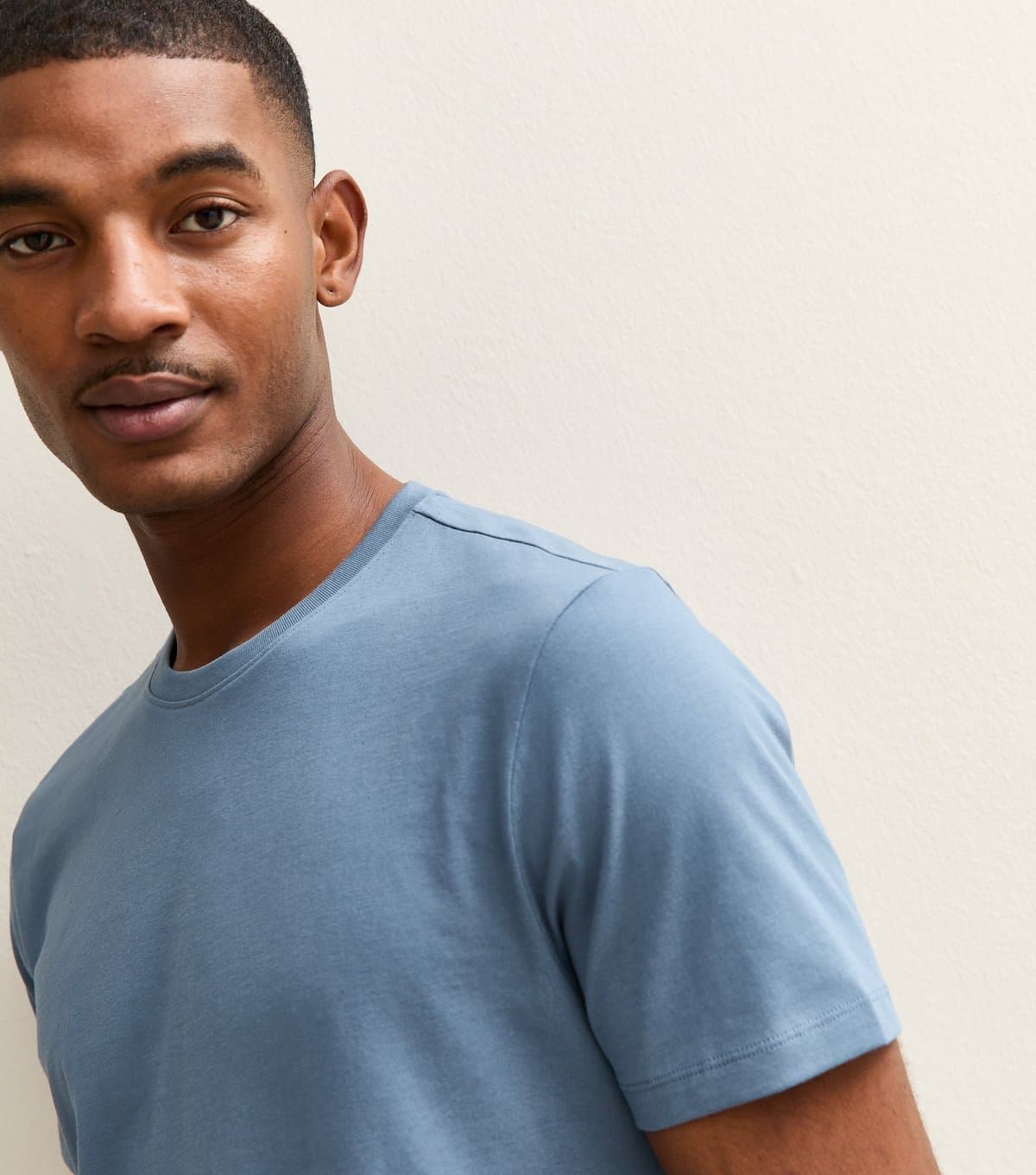 New Look Men's Mid Blue Regular Crew Neck Jersey T-Shirt New Look