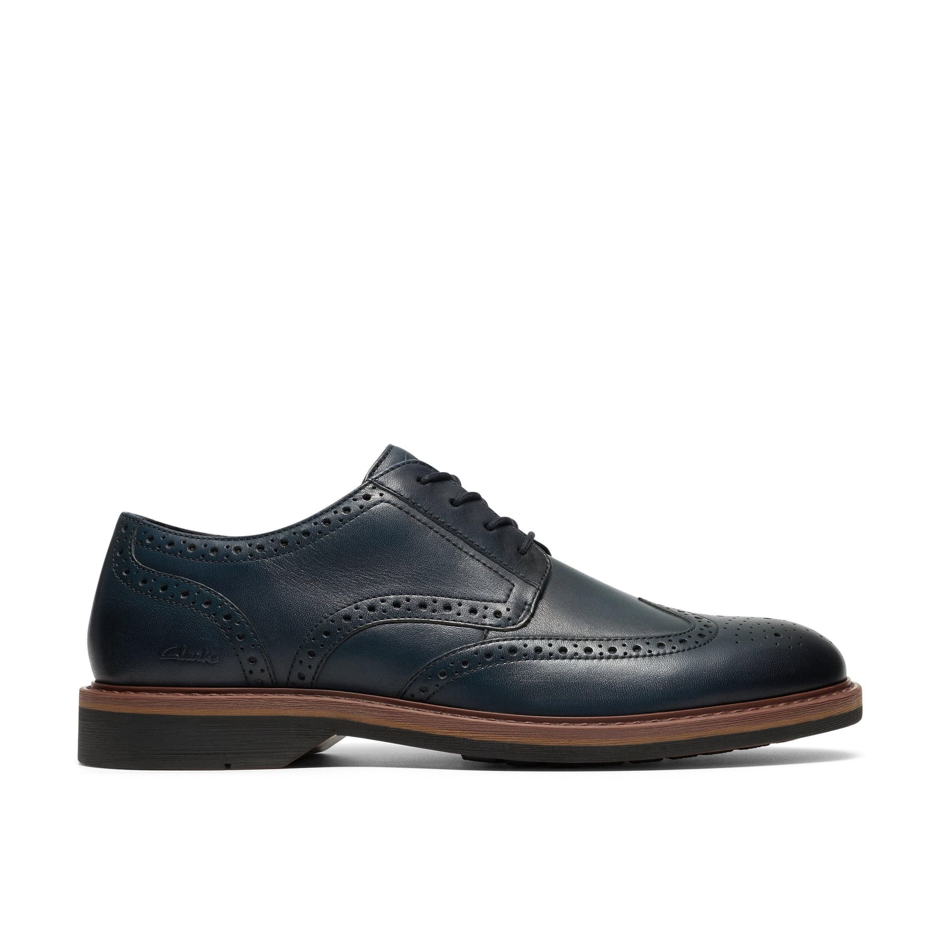 Clarks Clarks Men's Pitney Brogue Navy Brogues, Lace Up in Blue