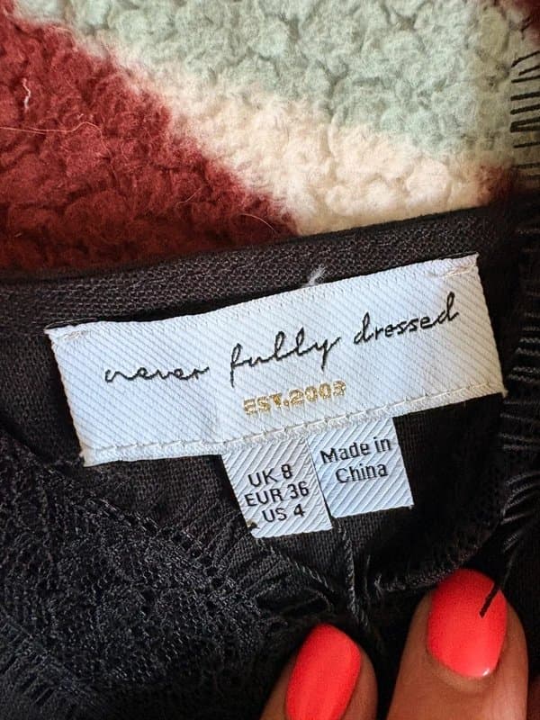 Never Fully Dressed NFD Black Linen Mimi Dress